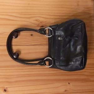 SVEN Black Leather Handbag